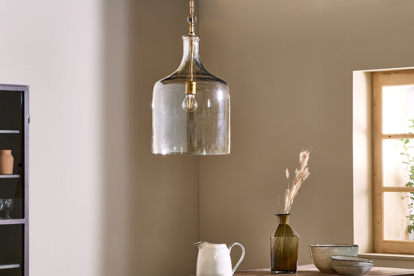 Kalsi Recycled Glass Pendant Light - Lustre - Large - Stable Home Garden