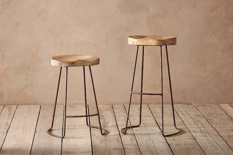 Loko Mango Wood Stool - Stable Home Garden