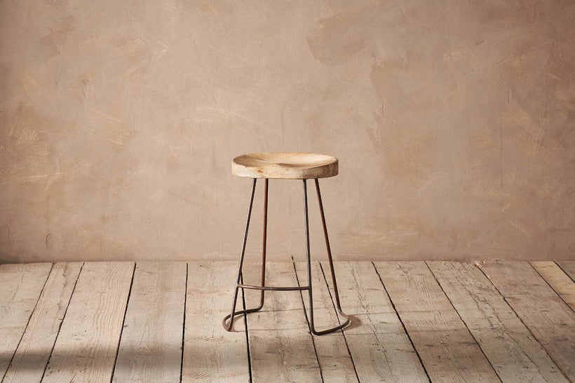 Loko Mango Wood Stool - Stable Home Garden