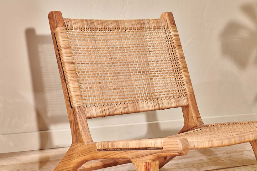 Madrisana Acacia &amp; Rattan Woven Chair