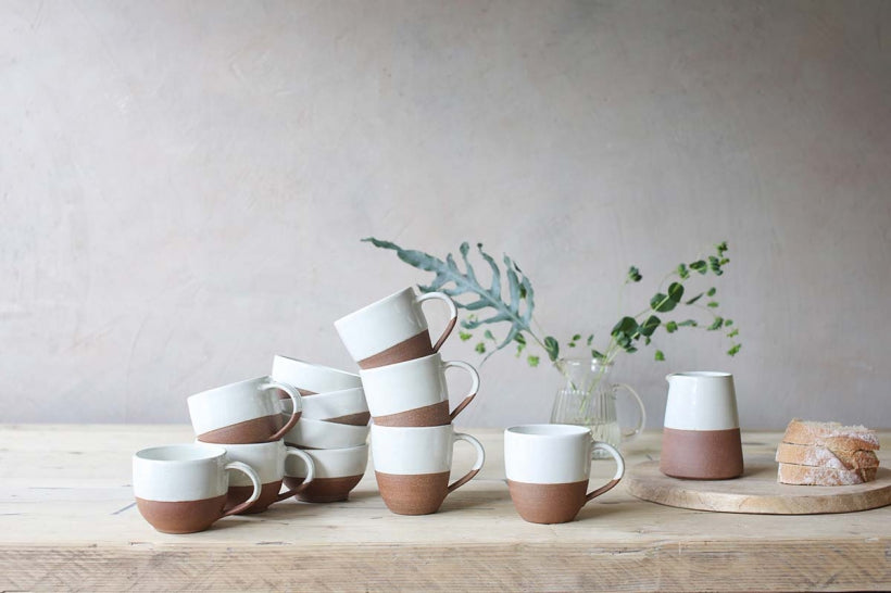 Mali White and Terracotta Large Mug Set of 2 - Stable Home Garden