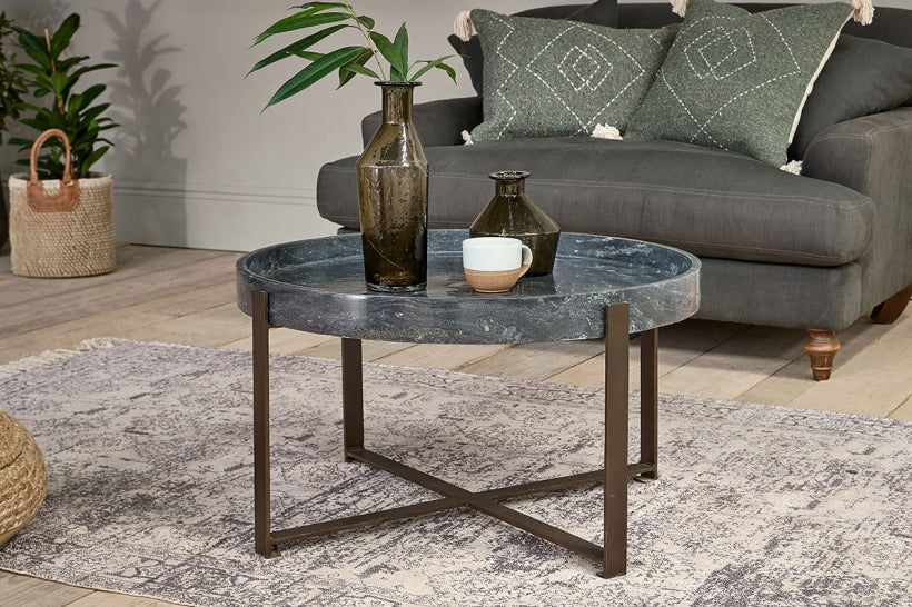 Medela Marble & Iron Coffee Table - Stable Home Garden