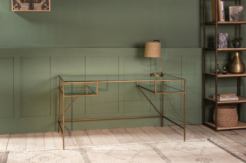 Nakuru Iron &amp; Glass Desk