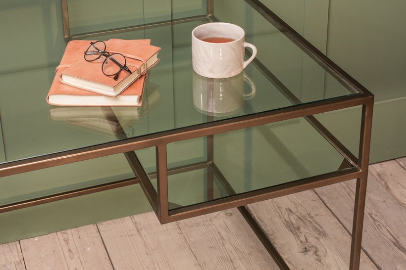 Nakuru Iron &amp; Glass Desk