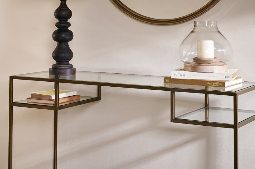 Nakuru Iron &amp; Glass Console Table