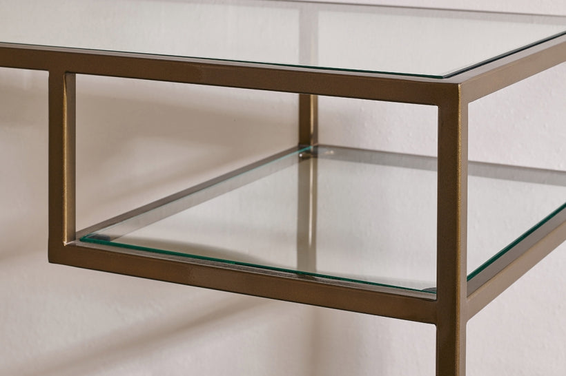 Nakuru Iron &amp; Glass Console Table - Stable Home Garden