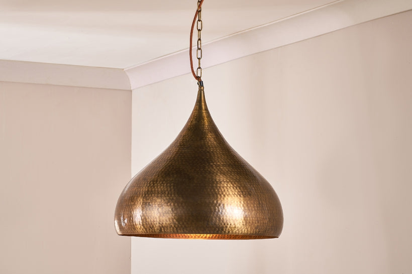 Quinn Statement Hammered Metal Pendant - Large - Stable Home Garden
