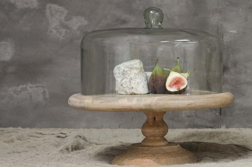 Recycled Glass Dome Cake Stand - Stable Home Garden