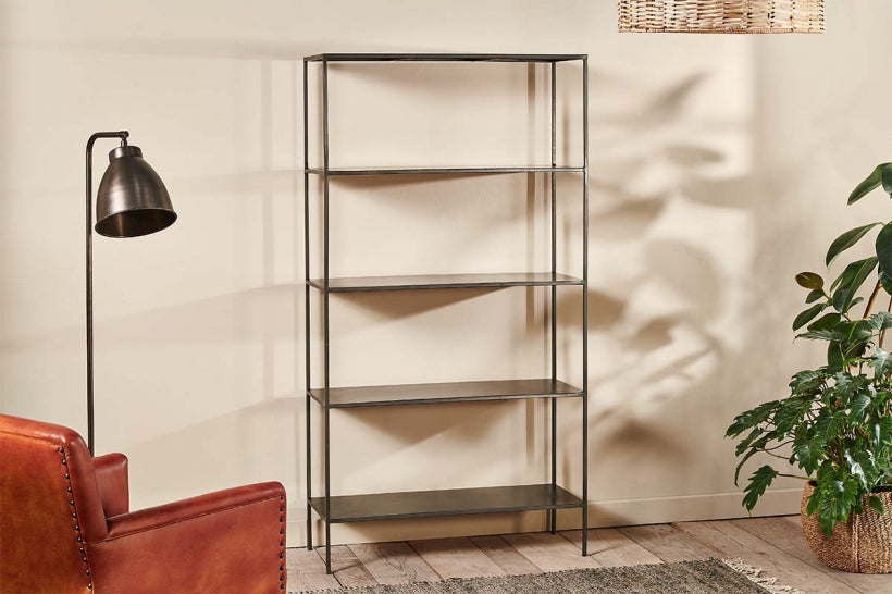 Takua Iron Wide Standing Shelves - Stable Home Garden