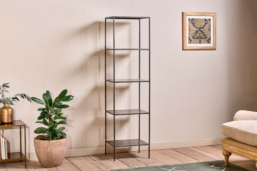 Takua Iron Narrow Standing Shelves - Stable Home Garden