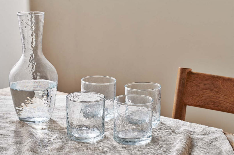 Yala Hammered Tumbler - Clear Glass - Stable Home Garden