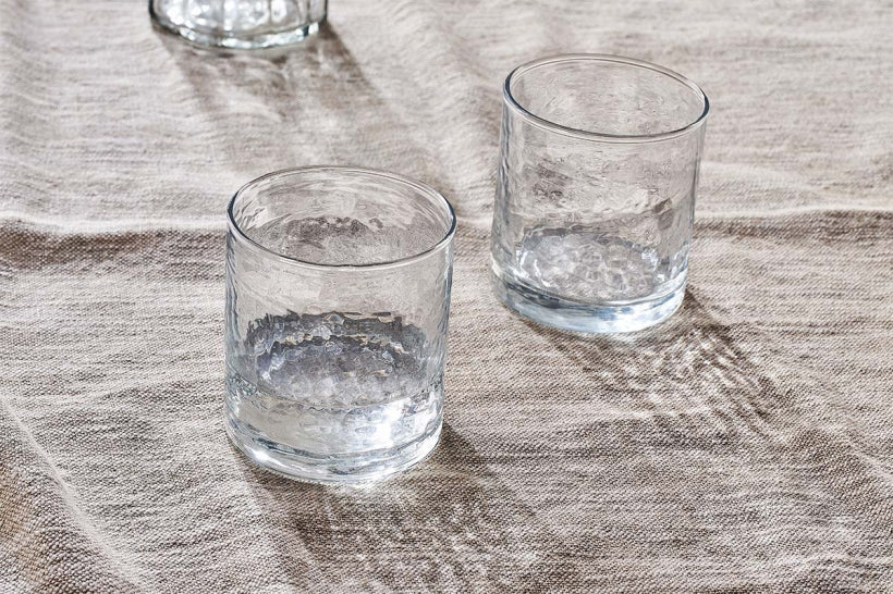 Yala Hammered Tumbler - Clear Glass