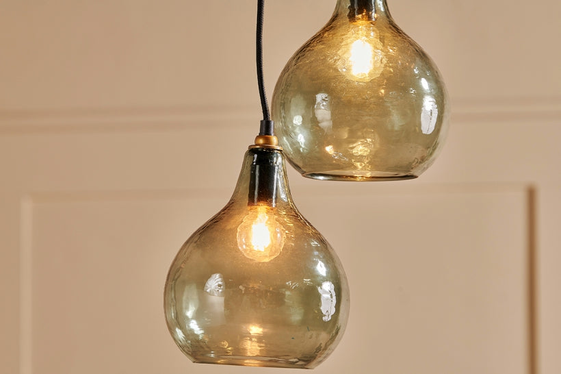 Ziva Statement Recycled Glass Cluster Pendant - Green Smoke - Stable Home Garden