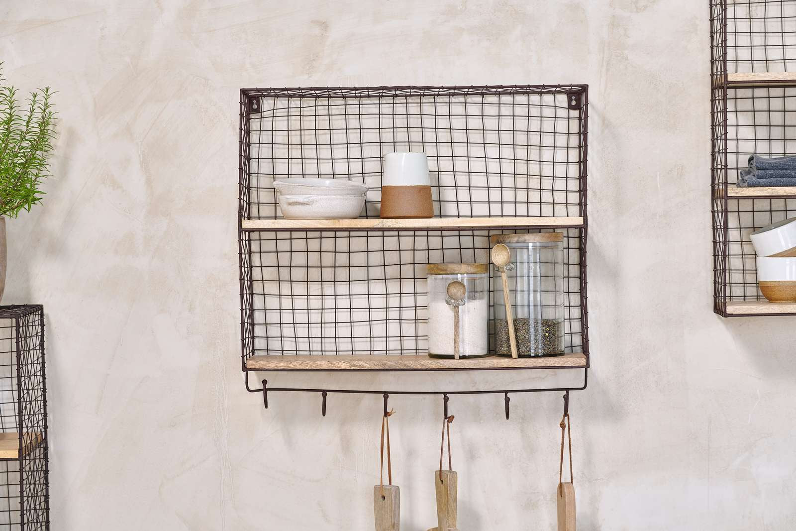 Tamba Shelf with Hooks - Stable Home Garden