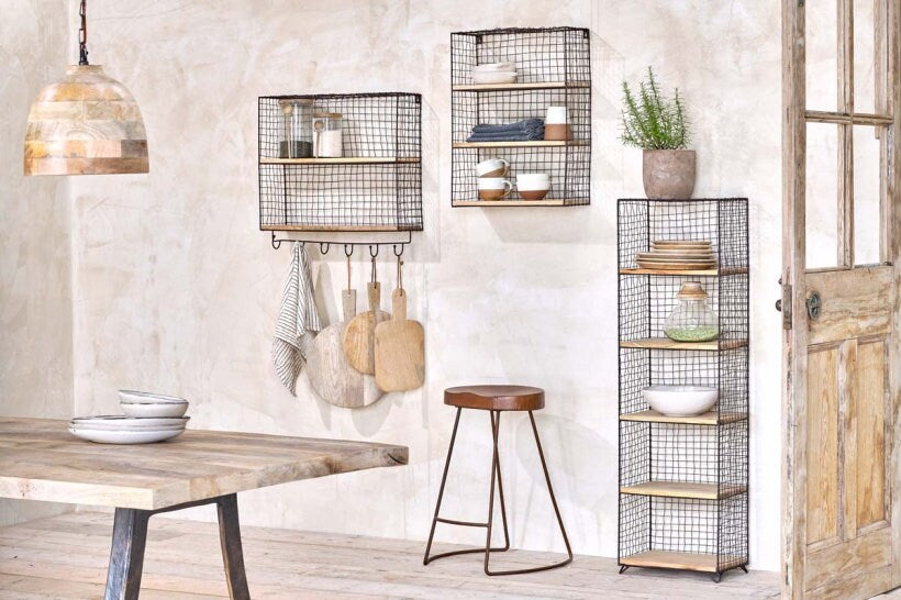 Tamba Shelf with Hooks - Stable Home Garden