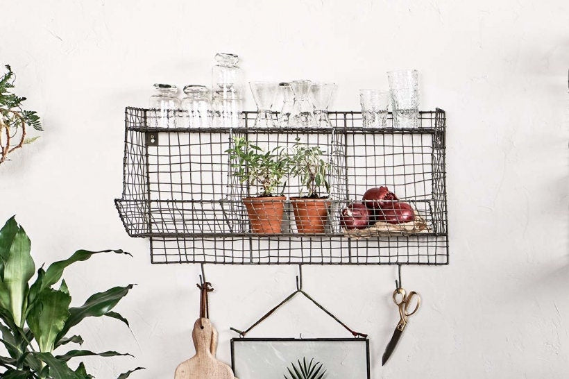 Locker Room Storage Shelf with Hooks