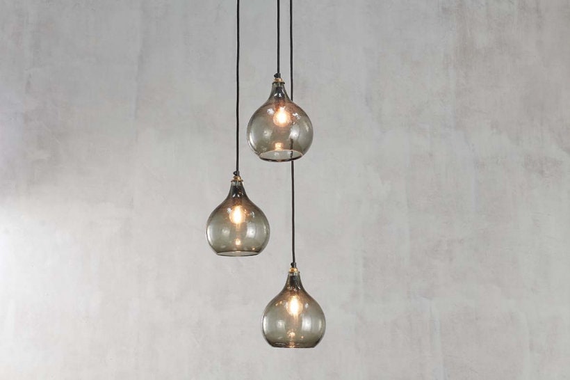 Ziva Cluster Pendant - Green Smoke - Stable Home Garden
