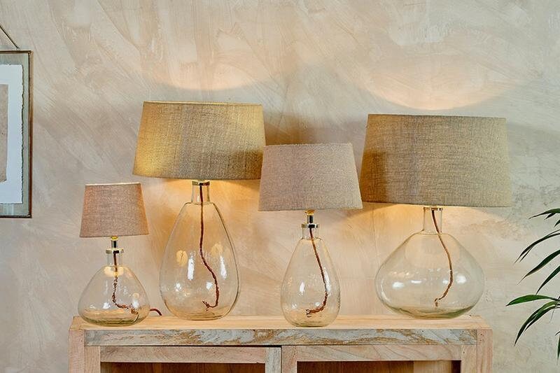 Baba Clear Glass Lamp - Small Wide - Stable Home Garden